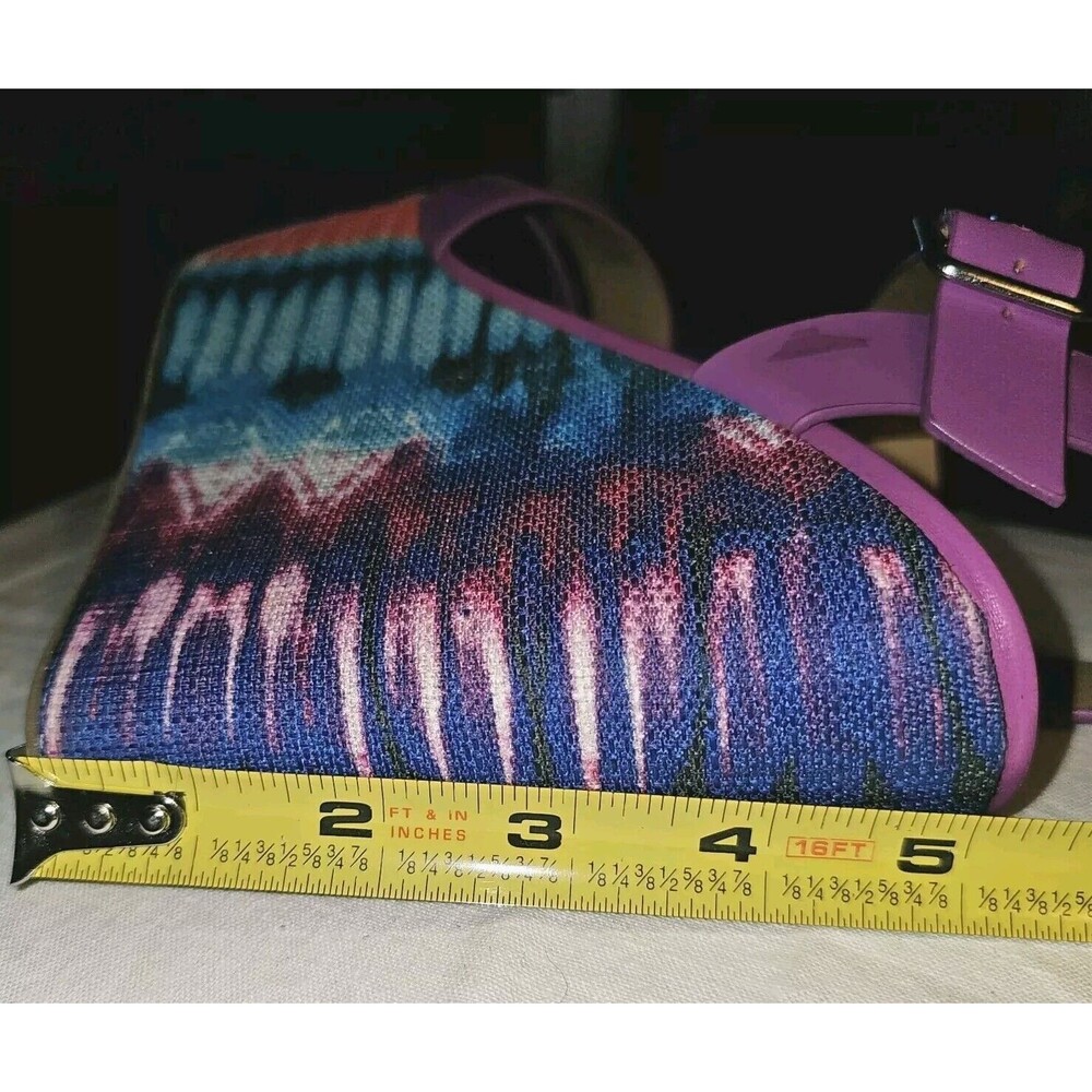 ALDO MOREMAN Womens Platform 5" Wedge Sandal Hippie Purple Pink Tye Dyed Sz 7 - Picture 9 of 11